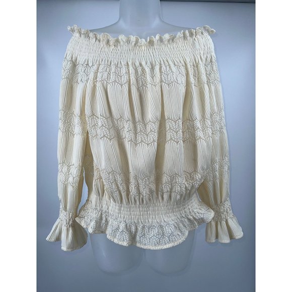 Acacia Women Off Shoulder Blouse Sexy Lace Crochet Tops Long Sleeve Blouse Size - Picture 8 of 9